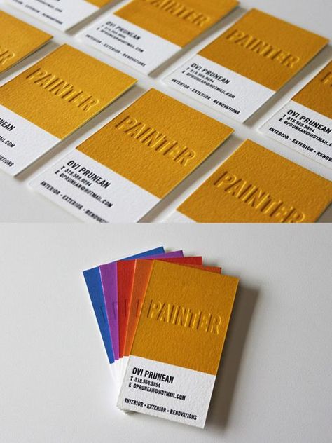 Pantone Business Card, Painter Business Cards Ideas, Painters Logo Design, Painter Branding, Painter Logo Design, Painter Logo, Painter Business Card, Name Card Design, Brand Advertising