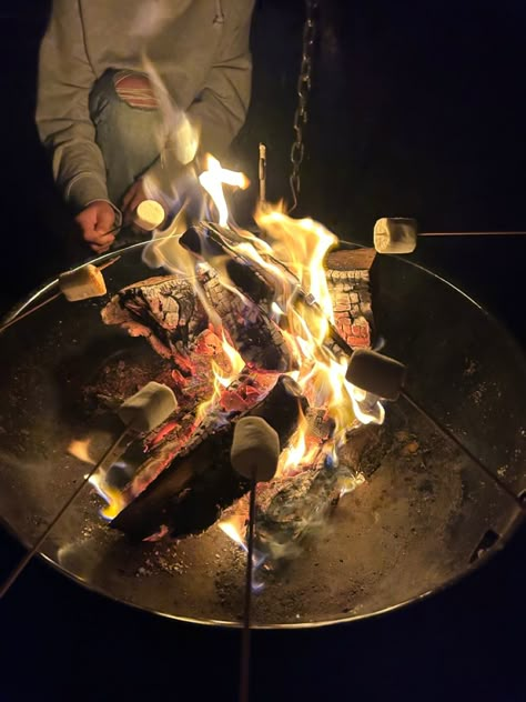 Roasting Marshmallows Aesthetic, Toasting Marshmallows Campfire, Smores Aesthetics, Camp Fire Birthday, Summer In A Small Town, Fire Marshmallows, Camping With Friends Aesthetic, Bday Garden Party, Hazel Aesthetic