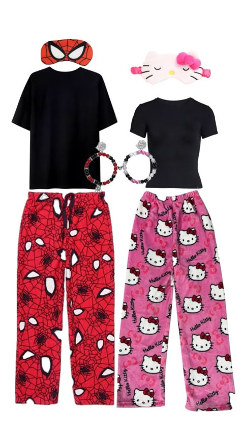 Hello Kitty Pajama Pants, Hello Kitty Pattern, Kitty Pattern, Matching Outfits Best Friend, Matching Fits, Matching Pjs, Please Me, Me N Who, Cute Hello Kitty