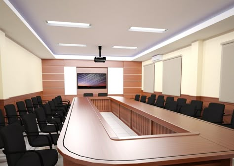 Desain Ruang Rapat Gedung UT Boardroom Design, Office Desk Design, Hall Architecture, Church Design Architecture, Conference Room Design, Office Desk Designs, Office Concept, Conference Hall, Company Design