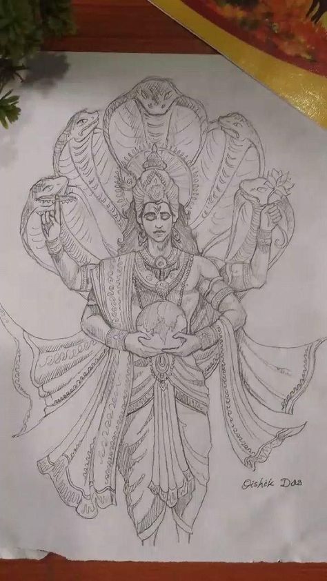 Vishnu Drawing Pencil, Lord Sketch Pencil, Gods Pencil Drawings, All God Drawing, Hindu God Pencil Sketch, Vishnu Bhagwan Sketch, Lord Vishnu Painting, Drawing Of Jagannath, Vishnu Bhagwan Painting