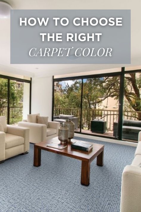 How-To-Choose-The-Right-Carpet-Color How To Choose Carpet Color, Carpet For Family Room, Brown Carpet Living Room, Repose Gray Paint, Colours That Go With Grey, Bright Carpet, Dark Brown Walls, Dark Brown Furniture, Choosing Carpet