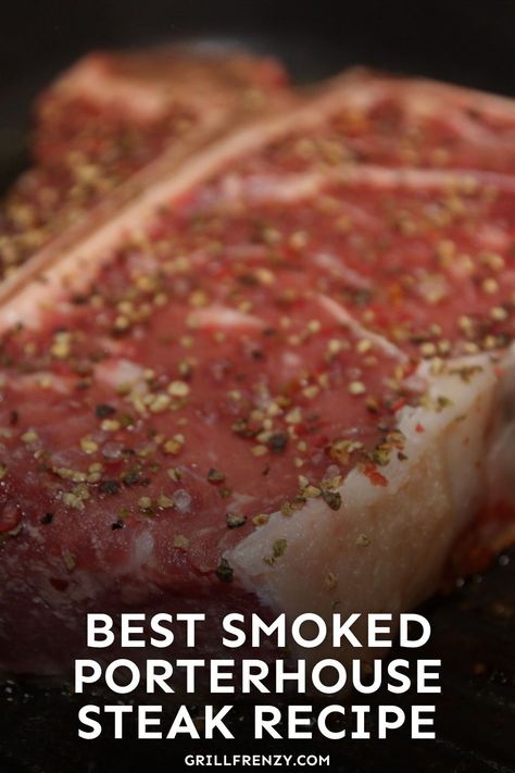 Smoked porterhouse steak is one of the absolute easiest smoker recipes you can make on your smoker! Part filet mignon, part New York Strip, this is easily one of the best smoked steaks you can get! | smoked porterhouse steak recipe | smoked steak recipes electric smoker | pellet smoker steak recipes | steak smoker recipes | porterhouse steak marinade | porterhouse steak recipe grill Smoked Porterhouse Steak, Steak Smoker Recipes, Porterhouse Steak Recipe Grill, Smoked Steak Recipes, Porterhouse Steak Marinade, Smoker Steak, Smoked Steaks, Pit Boss Pellet Grill Recipes, Porterhouse Steak Recipe