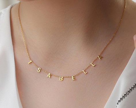 Necklace Name Design, Mother Necklace Personalized, Sideways Initial Necklace, Minimalist Necklace Gold, Name Necklace Silver, Necklace Outfit, Christian Necklace, Gold Letter Necklace, Bar Necklace Personalized