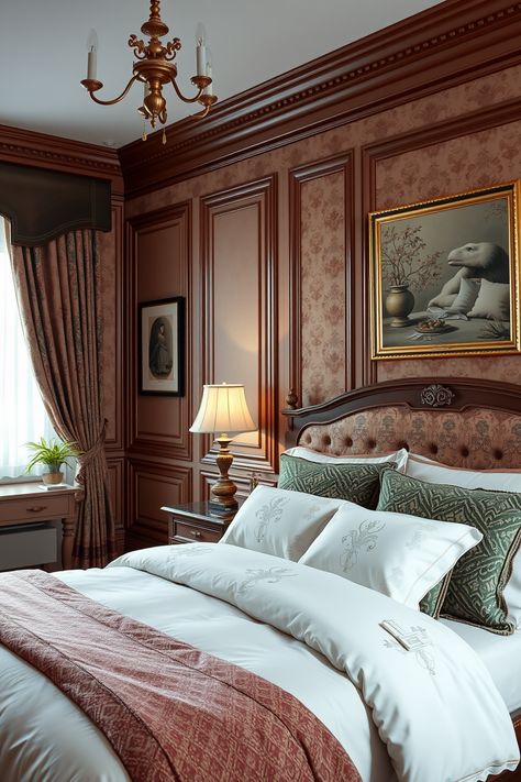 15 Ideas and Inspiration for Old Money Style Bedrooms – bedroomideas.fun Old Bedroom Ideas Vintage, Old Money Bedding, Vintage Master Bedrooms, Georgian Interiors Bedrooms, Vintage Small Bedroom Ideas, Old Money Aesthetic Decor, Old Money Furniture, Luxury Bedroom Design Elegant, Old Money Home Aesthetic