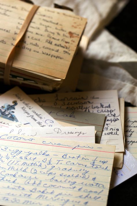 The worn pages of a cookbook have a unique ability to drill into a place where food memory mixes with love and loss. As our kitchen adventures increasingly get recorded in sleek digital files or even the fleeting history of a recipe search, beat-up cookbooks become more valuable, both personally and historically. (Photo: Amber Fouts for The New York Times) Country Living Fair, Family Recipe Book, Cooking Book, Cooking Chicken, Handwritten Recipes, Vintage Cooking, Family Cookbook, Grandmas Recipes, Handwritten Letters