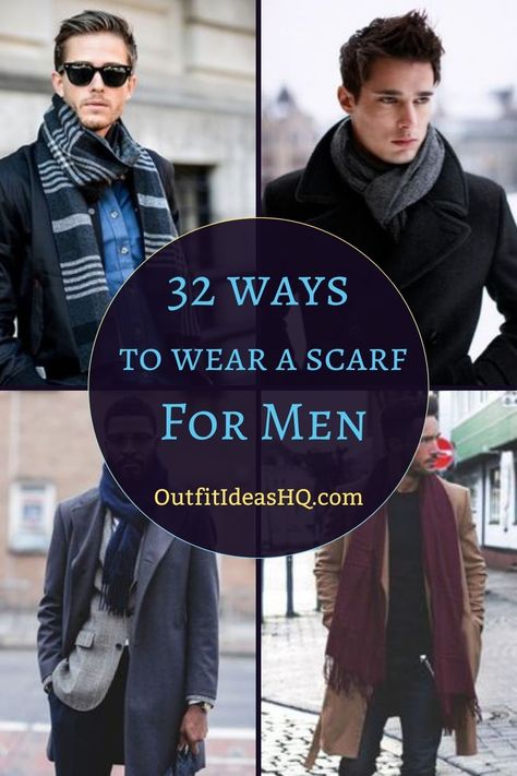 You’re certainly going to wear a lot of scarves for fall and winter together with awesome fall outfit ideas as well as experimenting on layers. Mens Dress Coats, Scarf Outfit Men, Beard Styles Bald, Mens Scarf Fashion, Crochet Scarf For Beginners, Find Your Style Fashion, Ways To Tie Scarves, Gifts Husband, Fashion Quiz