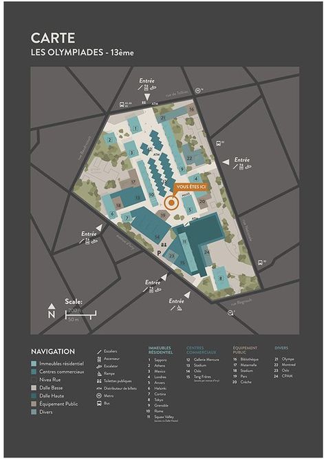 Map Design Ideas, Wayfinding Map, Urban Design Graphics, Way Finding, Infographic Map, Wayfinding Design, Wayfinding System, Site Map, Signage System