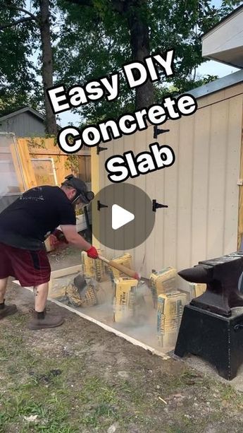 Christopher Powell on Instagram: "This dry pour concrete slab was so easy that anyone can do it  #concrete #concreteconstruction #concretelife #cement #cementdesign #diy #doityourself #diyprojects #concretedesign #concretefloor #slab #construction #constructionlife #contractor #contractorlife #build #builder #worksmarternotharder #worksmart #lifehack #lifehacks #easydiy #home #weekendproject #garden #outdoors #homeimprovement" Cement Sofa Outdoor, Easy Diy Concrete Patio, Pouring Concrete Steps, Cement Slabs Ideas, Diy Concrete Stool, Diy Slabs Concrete Patios, Cinderblock Ideas Backyards, How To Pour Concrete Slab, Dry Pour Concrete Slab