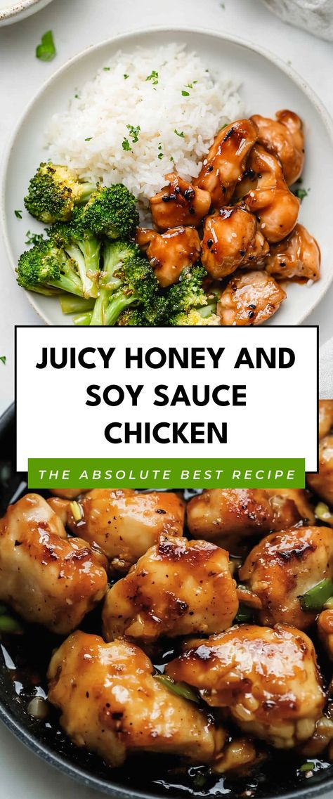 Image for Juicy Honey and Soy Sauce Chicken Honey Soy Ginger Chicken, Honey Soy Chicken Air Fryer, Chicken Rice Soy Sauce Easy Recipes, Sauce For Chicken And Veggies, Recipes Using Soy Sauce, Sesame Soy Chicken, Healthy Sauce For Chicken And Rice, Easy Soy Sauce Chicken, Chicken And Soy Sauce Recipes