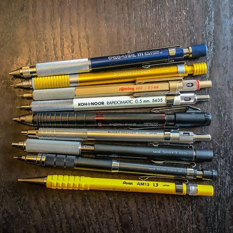 I’ve been on a bit of a mechanical pencil tear as of late, trying out a bunch of different ones, especially drafting pencils on the more “professional” side of things. One thing I… Stationery Display, Drafting Pencil, Mechanical Pencil, Mechanical Pencils, Art Materials, Pencil, Pen, Sketch, Stationery