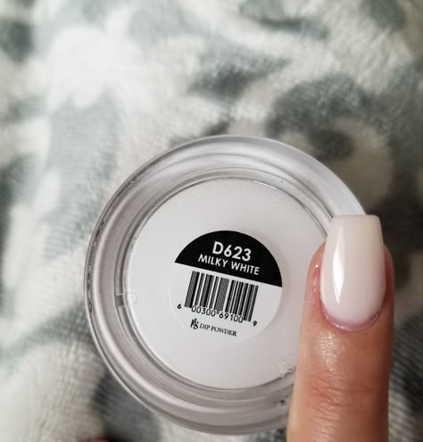 Kiara Sky Milky White Dip Milky White Nails, Kiara Sky Milky White Dip Powder, Milky White Nail Dip Powder, Dipped White Nails, Dip Powder Nails Sns Colors, Opi Milky White Dip, Milky White Dip Powder Nails Opi, Milky White Powder Nails, Off White Dip Powder Nails