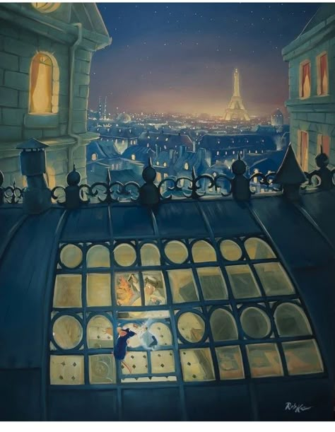 Ratatouille Disney, Disney Paintings, Animation Disney, Images Disney, Disney Posters, Disney Concept Art, Film Disney, Paris At Night, Pinturas Disney