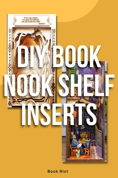 Diy Cardboard Book Nook, Book Nook Shelf Insert Diy Library, Book Inserts Diy, Book Nook Miniature Diy, Book Nook Free Printable, Book Nook Printable, Book Nook Shelf Insert Diy Tutorial, Diy Bookshelf Nook, Diy Book Nook Tutorial