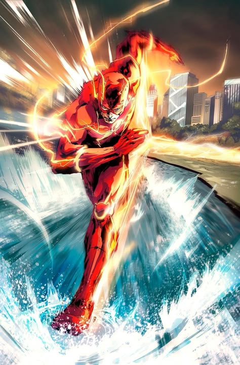 Speedster Superhero, Flash Artwork, The Flash Dc Comics, The Flash Barry Allen, Dc Flash, Flash Family, Flash Dc Comics, Comic Art Sketch, Flash Comics