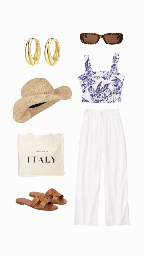 Summer Italy Outfits, Europe Outfits Summer, Italy Vacation Outfits, Italy Summer Outfits, Outfit Europe, What To Wear In Italy, Coast Outfit, European Elegance, Summer In Italy