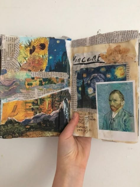 van gogh? van woahh #art Gcse Art Sketchbook, Art Journal Therapy, Sketchbook Art Journal, Diary Ideas, Art Diary, Arte Sketchbook, Bullet Journal Art, Visual Journal, Sketchbook Pages