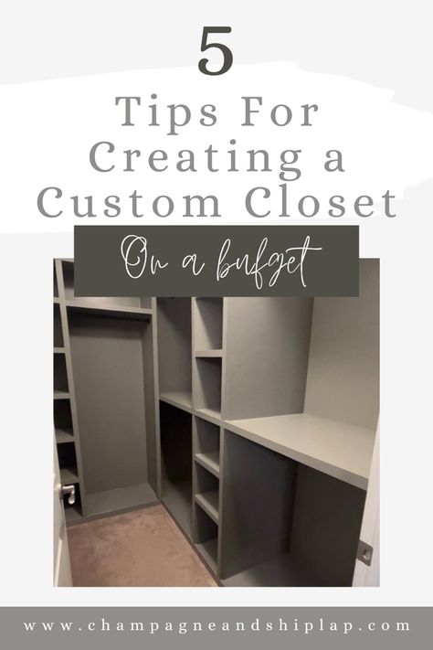 DIY tutorial for building a custom closet organizer How To Build A Closet System, Closet Systems Walk In Diy, Walk In Closet Renovation Ideas, Closet Walk In Ideas, Building A Closet In A Room Diy, Walk In Closet Upgrade Diy, Master Closet Design Diy, Diy Master Closet Built Ins, Master Closet Diy