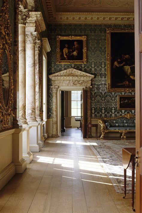 Academia Aesthetics on Twitter: "Kedleston Hall, the seat of the Curzon family since 1765.… " Kedleston Hall, Robert Adam, Georgian Interiors, Neoclassical Interior, Palace Interior, Manor Houses, Stately Home, National Trust, Furniture Restoration