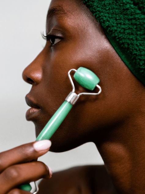 Do Jade Rollers Work? Dermatologists Explain How the Benefits Derma Roller At Home, Tighten Neck Skin, Neck Tightening, Derma Rolling, Jade Rollers, Neck Firming, Yoga Techniques, Elemis Pro Collagen, Pure Aloe Vera