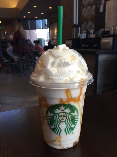 Vanilla Bean Frappuccino with Extra* Carmel Drizzle ☕️ Vanilla Drink Aesthetic, Vanilla Starbucks Drinks, Vanilla Bean Frappachino, Starbucks Vanilla Bean, Vanilla Bean Frappuccino, Starbucks Vanilla Bean Frappuccino, Carmel Drizzle, Vanilla Bean Frappe, Starbucks Frappuccino Recipe