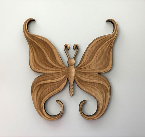 Butterfly Carving, Wooden Butterfly, Ford Diesel, Decorated Wreaths, Wood Butterfly, Nature Home Decor, Wood Carving For Beginners, Carved Jewelry, Wood Shapes