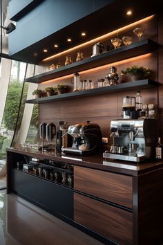 Desain Pantry, Coffee Bar Home, Kitchen Design Plans, Wet Bars, Coffee Corner, Coffee Station, Luxury Kitchen, Design Kitchen, Dream Home Design