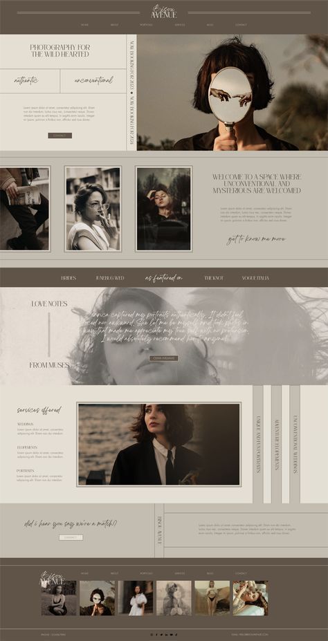 ✨ LIVE DEMO: https://brandingbabe.wixsite.com/bisouavenue If you like a modern editorial design, then this WIX Website Template is made for you! ​This is crafted for photographers to show off their portfolio. Having a website is a professional way to build your brand, and gives you full control of how you represent yourself and your work to your prospects and clients. Not only will you have a convenient place to display your images for viewing, but everything about your website can be customize Wix Photography Website, Wix Portfolio Design, Writers Website Design, Wix Portfolio Website Design, Artistic Website Design, Artist Website Design Layout, Brown Website Design, Wix Website Ideas, Artist Website Design