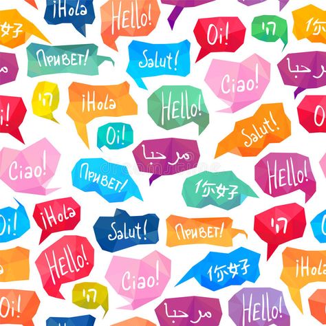 Seamless pattern - speech bubbles with Hello on different languages. Seamless ve , #Sponsored, #speech, #pattern, #Seamless, #vector, #languages #ad Library Worksheets, European Day Of Languages, Hello Wallpaper, Around The World Theme, Peace Day, Inspiring Wallpaper, Class Theme, Global Village, Language Art