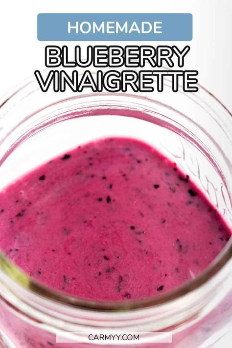 Blueberry Vinaigrette Dressing, Blueberry Salad Dressing, Reduced Calorie Recipes, Blueberry Vinaigrette, Homemade Vinaigrette, Sweet Dressing, Salad With Balsamic Dressing, Blueberry Salad, 100 Days Of Real Food