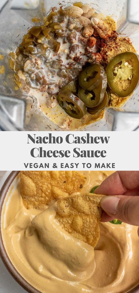 This nacho cashew cheese sauce is velvety smooth and full of rich umami flavor that you will want to put on everything. Dairy-free and fully plant-based! Nacho Sauce, Cashew Cheese Sauce, Vegan Cheese Recipes, Cashew Cheese, School Snack, Vegan Sauces, Vegan Appetizers, Vegan Cooking, Vegan Foods