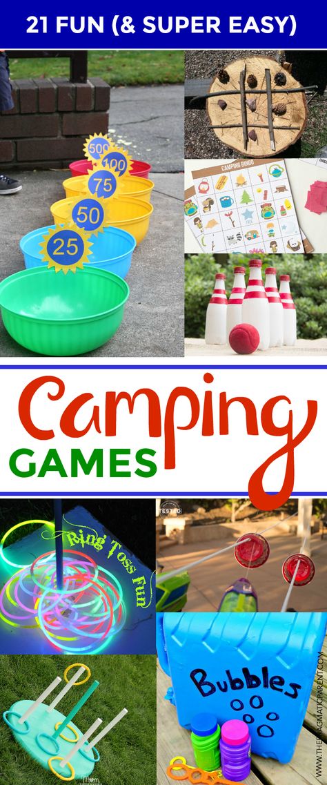 School Age Summer Camp Ideas Fun Crafts, Camping Games Diy, End Of Summer Kids Activities, Camping Minute To Win It Games, Mom Camp Ideas, Camping Party Games For Kids, Summer School Activities 4th Grade, Kids Summer Camp Ideas, Camping Day At School