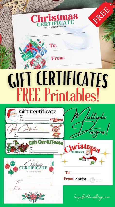 Instant download of a Christmas certificate printable to use this holiday season! A great way to give your family members and friends a unique experience! Blank Gift Certificate, Free Printable Gift Certificates, Christmas Gift Certificate Template, Christmas Gift Certificate, Free Gift Certificate Template, Christmas Coupons, Printable Gift Certificate, Free Christmas Gifts, Christmas Experiences