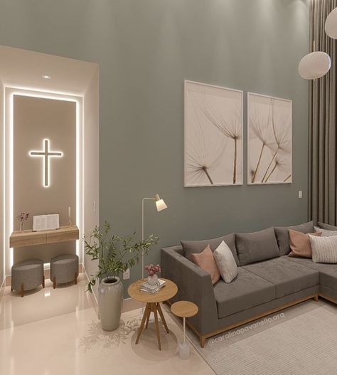 Prayer Room Ideas, Altar Design, Art Deco Living Room, Catholic Decor, Minimal House Design, Living Room Design Inspiration, Home Altar, Design Your Dream House, Home Design Decor