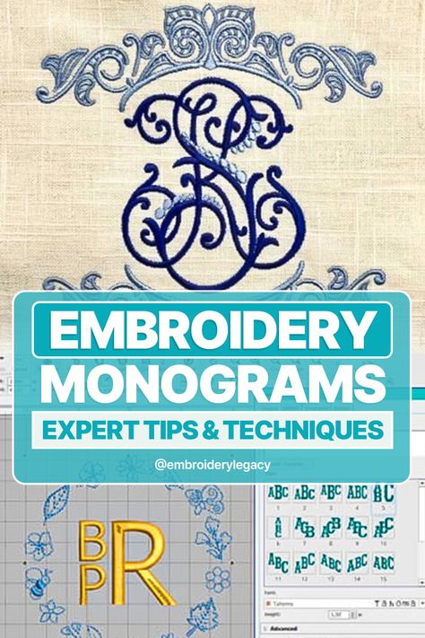 Embroidery Monograms: Expert Tips & Techniques How To Monogram Initials, Embroidery Designs Digital, How To Embroider Monogram By Hand, 2024 Embroidery Trends, Embroidery Fonts Machine, Embroidery Blanks Wholesale, Embroidery Machine Projects, Embroidery Fonts Free, Monogram Letters Font