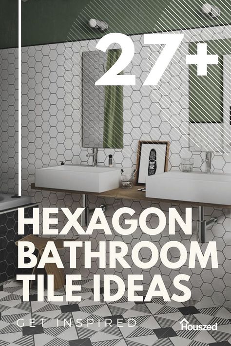 Hexagon Tile Bathroom Wall, Small Hexagon Tile Bathroom, Octagon Tile Bathroom, Hexagonal Tiles Bathroom, Hexagon Shower Tile, Bathroom Hexagon Tile, White Hexagon Tile Bathroom, Hexagon Bathroom Tile, Hexagon Tile Bathroom Floor