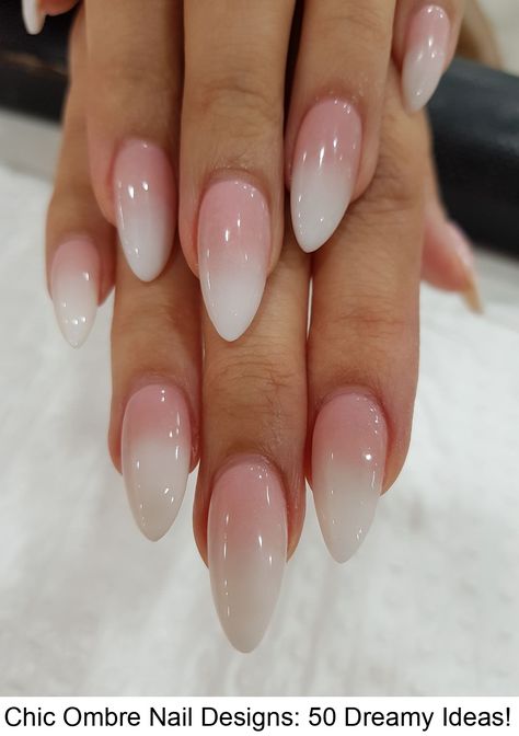 Chic Ombre Nail Designs: 50 Dreamy Ideas! #wedding #nails Round Ombre Acrylic Nails, 2024 Ombre Nails, Umbra Nails Ombre, Hombre Nail Designs, Summer Ombre Nails 2024, Basic Acrylic Nail Designs, French Ombre Nails Almond, Ombre Nails Almond Shape, Ombré Nails Almond