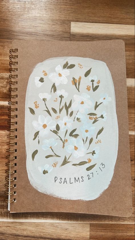 Painting Ideas On Journals, Painting Ideas Notebook, Hand Painted Notebooks, Journal Painting Cover, Brown Journal Ideas, Hand Painted Journals, Painted Notebook Cover Diy, Prayer Journal Cover Ideas, Notebook Painting Ideas