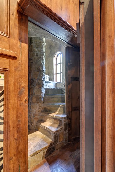 Hidden stairwell in library to safe room Stone Staircase, Hidden Room, Secret Passage, Hidden Passage, Secret Doors, Secret Passages, Hidden Doors, Secret Passageways, Hidden Spaces