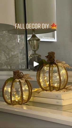 Glass Pumpkin DIY | Grab some small glass globes from #DollarTree and make these cute lighted pumpkins 
🎥 @rocioruizhomedecor | By Lemon Wreaths & Home DecorFacebook Fall Craft Sale Ideas, Rocio Ruiz Home Decor, Lighted Pumpkins, Pumpkins Decorations, Airbnb Essentials, Lemon Wreaths, Individual Appetizers, Pumpkin Diy, Diy Fall Decor