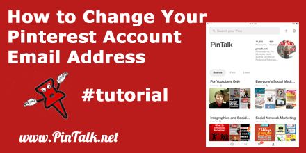 How to Change Your Pinterest Account Email Address - Pinterest Tutorials PinTalk.net Change Password On Pinterest, Change Email Address On Pinterest, Pinterest Button, Pinterest Tutorial, Card Hacks, Change Email, Computer Hacks, Pinterest Tutorials, My Account Page