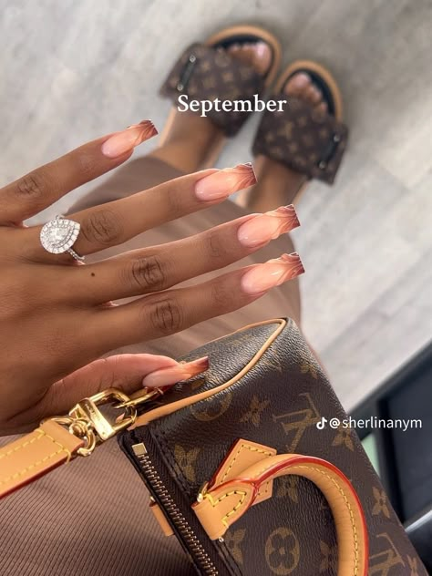 Cut Nail Ideas, Square Fall Nails, Nail Suggestions, Holloween Nails, Nail Designs Acrylic, Nail Cute, Mani And Pedi, 4a Natural Hair, Fall Acrylic