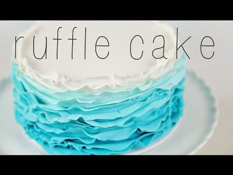 Buttercream Ruffle Tutorial - YouTube Ruffle Tutorial, Ruffle Cake Tutorial, Buttercream Ruffles, Fondant Ruffles, Ruffle Wedding Cake, Wedding Cake Ombre, Cake Style, Fondant Wedding Cakes, Beach Wedding Cake