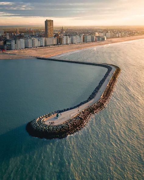 Belgium. Uniquely Phenomenal on Instagram: “We'd like to wrap up the week with this phenomenal picture of the Ostend pier. 😍🌊 What are your plans for the weekend? 🤗 📷 Thanks to:…” Paradise Falls, Corporate Retreat, Romantic Holiday, Drone Photos, Brussels Belgium, Famous Landmarks, Drone Photography, Sea And Ocean, Weekend Trips