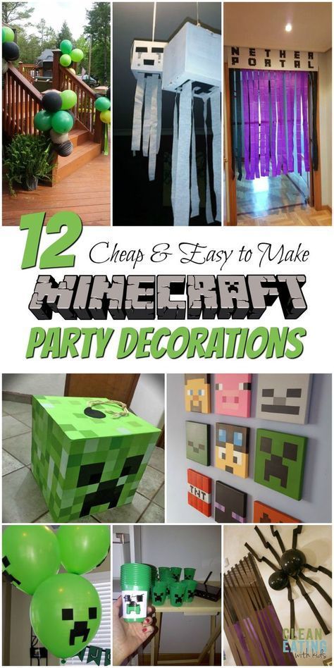 Budget Birthday Party under $100: Step by Step instructions on how to host a cheap Minecraft Birthday Party that your Minecrafting Child would LOVE! Minecraft Pasta, Minecraft Blueprint, Budget Birthday Party, Diy Minecraft Birthday Party, Minecraft Party Decorations, Budget Birthday, Minecraft Bday, Minecraft Birthday Cake, Minecraft Decoration