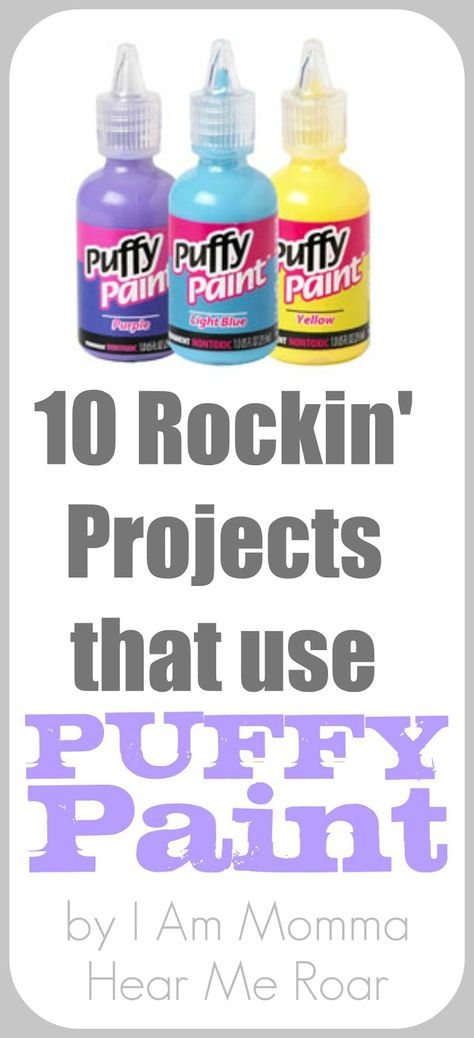 iLoveToCreate Blog: 10 Rockin' Projects that use Puffy Paint Puff Paint Ideas, Puff Paint Shirts, Puffy Paint Diy, Puffy Paint Ideas, Puffy Paint Shirts, Puffy Paint Crafts, Diy Puffy Paint, Paint Jewelry, Paint Crafts