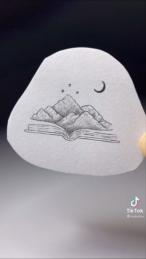 Book Tattoo With Mountain, Books And Mountains Tattoo, Credence Tattoo Ideas, Book With Mountain Tattoo, Book Compass Tattoo, Small Tattoo Ideas Nature, Velaris Book Tattoo, A Court Of Dreams Tattoo, Sarah J Maas Tattoo Acotar