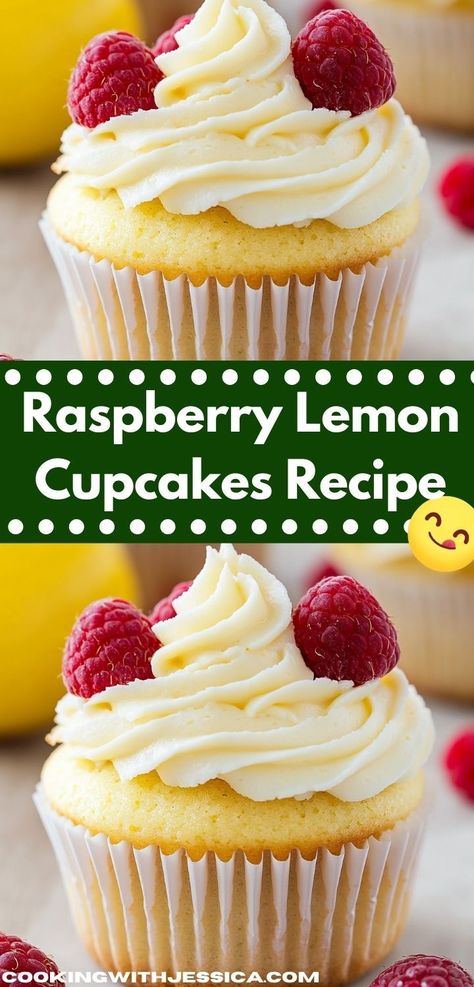 Looking for a delightful dessert? This Raspberry Lemon Cupcakes Recipe is bursting with zesty flavor and sweetness. It's an easy treat that the whole family will love, perfect for any occasion. Raspberry Lemon Cupcakes, Lemon Heaven, Fruity Cupcakes, Lemon Cupcake Recipe, Peach Raspberry, Raspberry Cupcakes, Fruity Treats, Lemon Frosting, Lemon Cupcakes