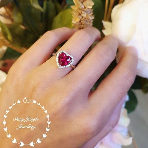 Ruby Promise Ring, Ruby Heart Ring, July Birthstone Ring, Ruby Heart, Romantic Rings, Classic Engagement Ring, Jewelry Set Design, Ring Ruby, Classic Engagement