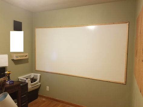 Diy White Board Ideas, Giant Whiteboard Ideas, White Board Alternative, Diy Magnetic Whiteboard Wall, Diy Large Whiteboard, Large Dry Erase Board, Whiteboard Wall Bedroom, Whiteboard Diy How To Make, Large Whiteboard Ideas